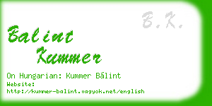 balint kummer business card